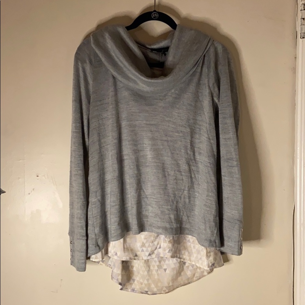 White House Black Market grey cowl neck sweater